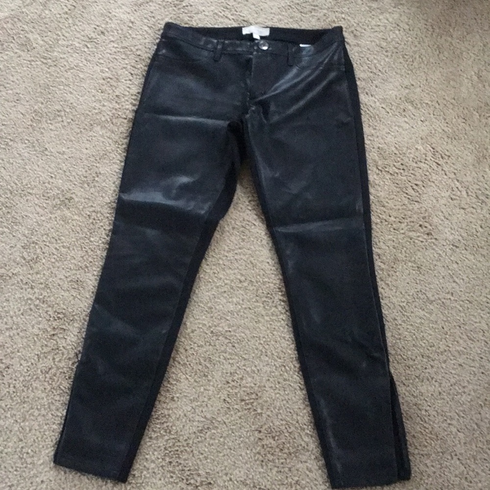 Synthetic leather panel pant